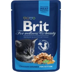 24 X 100 G Brit Kitten Nassfutter Mit Hühnerstücken