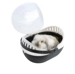 Kaninchentransportbox Elmo 36 X 28 X 22 Cm Schwarz-weiß