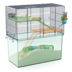 Wüstenlebensraum Rattenkäfig - Hamsterkäfig Schwarz 26 X 52 X 52,5 Cm