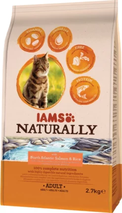 2,7 Kg Iams Naturally Katzenfutter Adult Mit Lachs