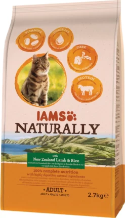 2,7 Kg Iams Naturally Katzenfutter Adult Mit Lamm