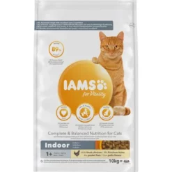 Iams Katzenfutter Mit Huhn Für Wohnungskatzen 1 Jahr +
