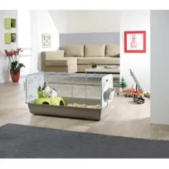 Meerschweinchen- Und Kaninchenkäfig Caesar 3 Warm Grau 100 X 50 X 51 Cm -Megapetshop Verkaufsladen IndendC3B8rs20marsvin20og20kaninbur20Caesar20320varm20grC3A5 p