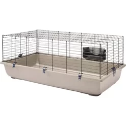 Kaninchenkäfig - Ambiente Kaninchenkäfig 120 Cm - Schwarz - Dunkelgrauer Boden