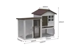 Outdoor-Kaninchenkäfig Chaplin Mit Auslauf - 120 X 93 X 62 Cm -Megapetshop Verkaufsladen MC383C2A5ltegning20G87032 p