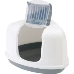 Savic Eck-Katzentoilette 58,5 X 45,5 X 40 Cm Grau Und Weiß