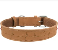 Trixie Fettleder Hundehalsband Heartbeat Braun -Megapetshop Verkaufsladen Trixie fedtlaerder hundehalsbaand Heartbeat brun 1 p