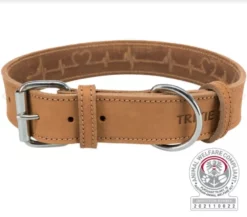 Trixie Fettleder Hundehalsband Heartbeat Braun