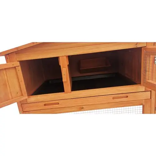 Outdoor-Kaninchenkäfig Per Mit Auslauf 155 X 58 X 68 Cm Natur - Hochwertiges Holz 8 Outdoor-Kaninchenkäfig Per Mit Auslauf 155 X 58 X 68 Cm Natur - Hochwertiges Holz – Bild 6