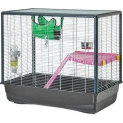 Zeno 2 Hamsterkäfig Und Rattenkäfig Silber 80 X 50 X 70 Cm